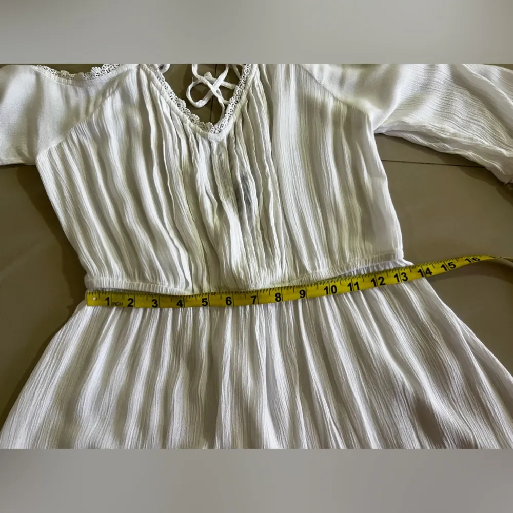 TopShop white cover or dress  Short Sleeves embroidered Dress M viscoses - Image 12