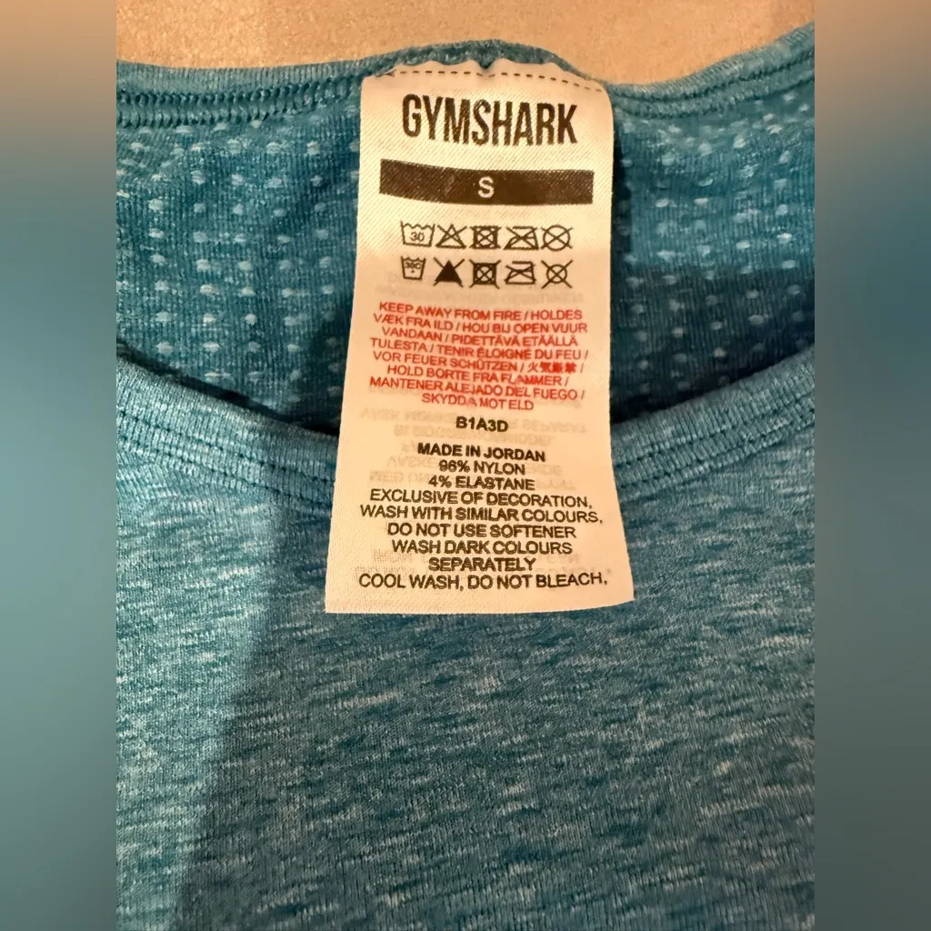Gymshark Teal Women's Crew Neck Long Sleeve Crop Top Size Small - Image 5