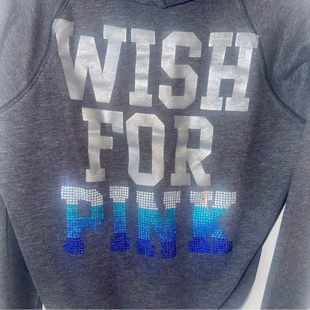 Y2K PINK Bling Wish For It Rhinestone Full Zip Jacket! - Image 3