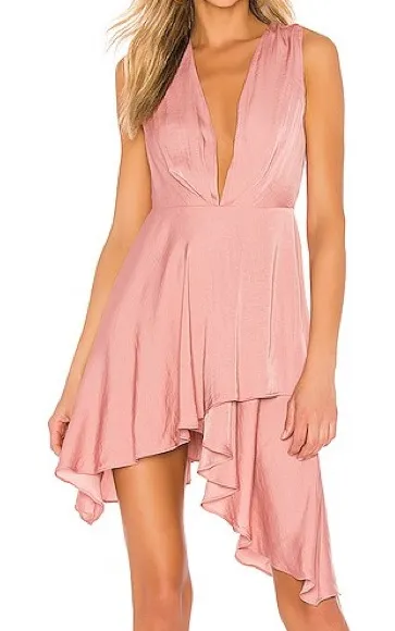 REVOLVE x MICHAEL COSTELLO Brooklyn Asymmetrical Dress Rose pink size small - Image 1