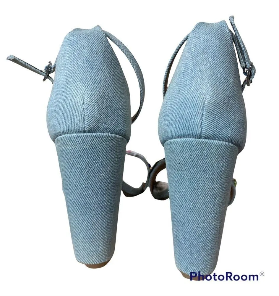 Rampage Denim Heels size 9 - Image 3