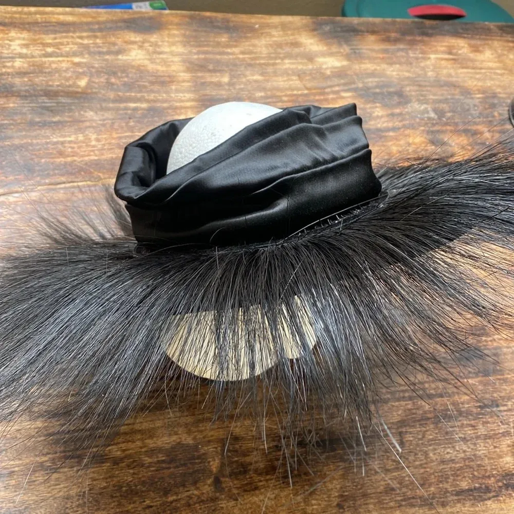 Met gala inspired vintage luxury open hat by designer Kokin wearable art Black - Image 7