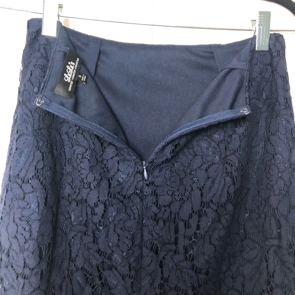 Lulu’s Turn Back Time Lace Two Piece Dress Navy - Image 8