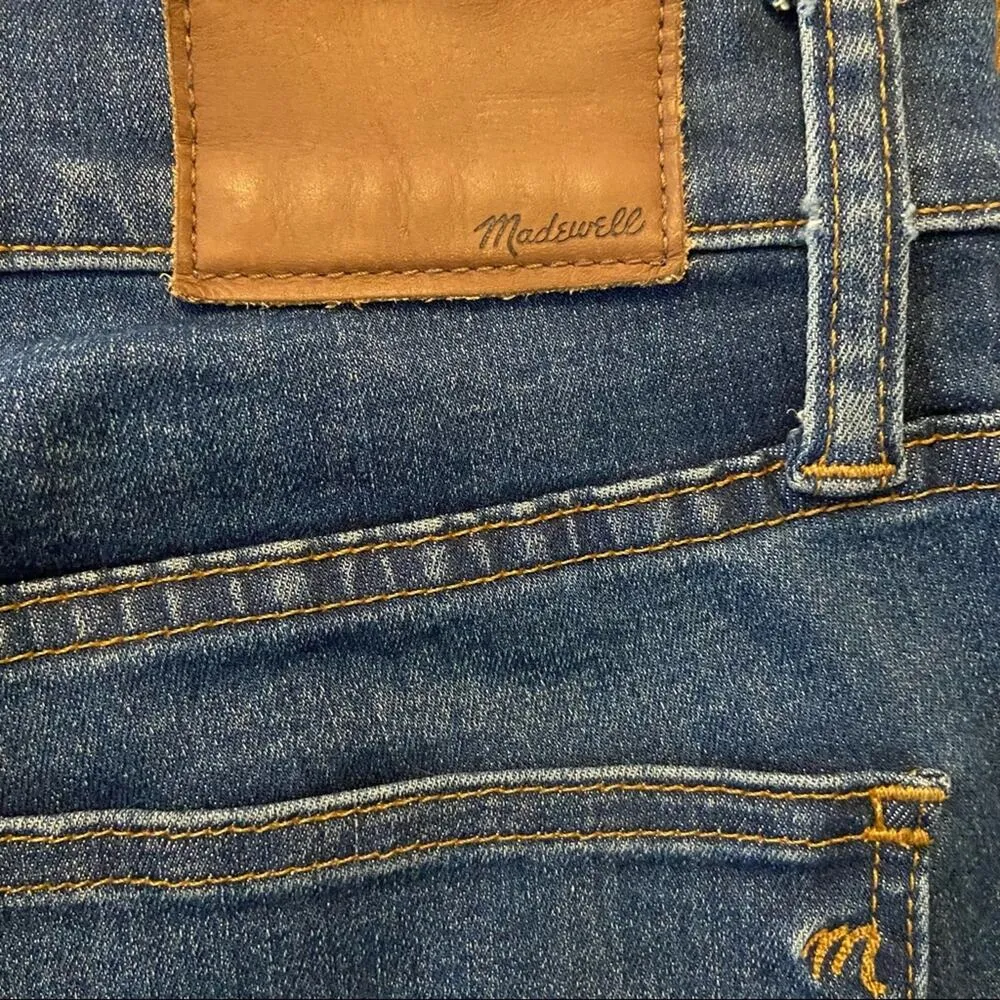 Madewell 9" High-Rise Skinny Jeans 5-Pockets Patty Wash Indigo Blue 27x30 Tall - Image 3