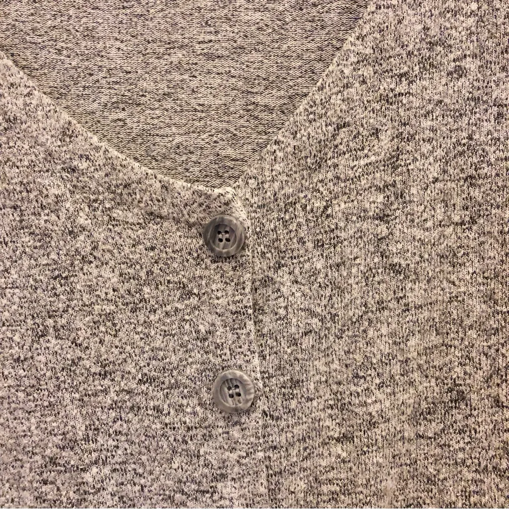 Nastygal Heather Marled Button Front Cardigan Sweater‎ Grey US 4 - Image 4