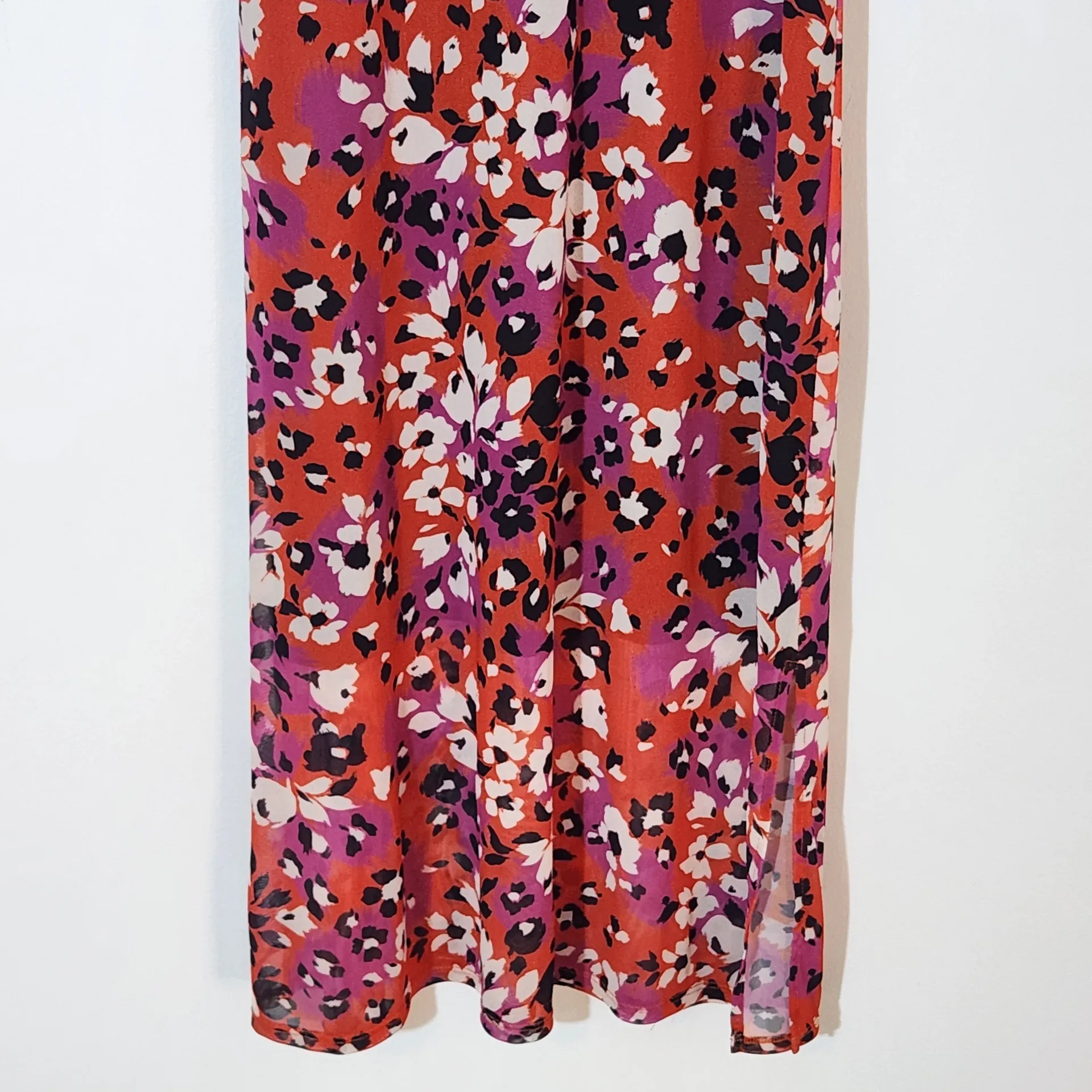 Karen Kane Red Floral Mesh Midi Dress Sleeveless Size Large - Image 4