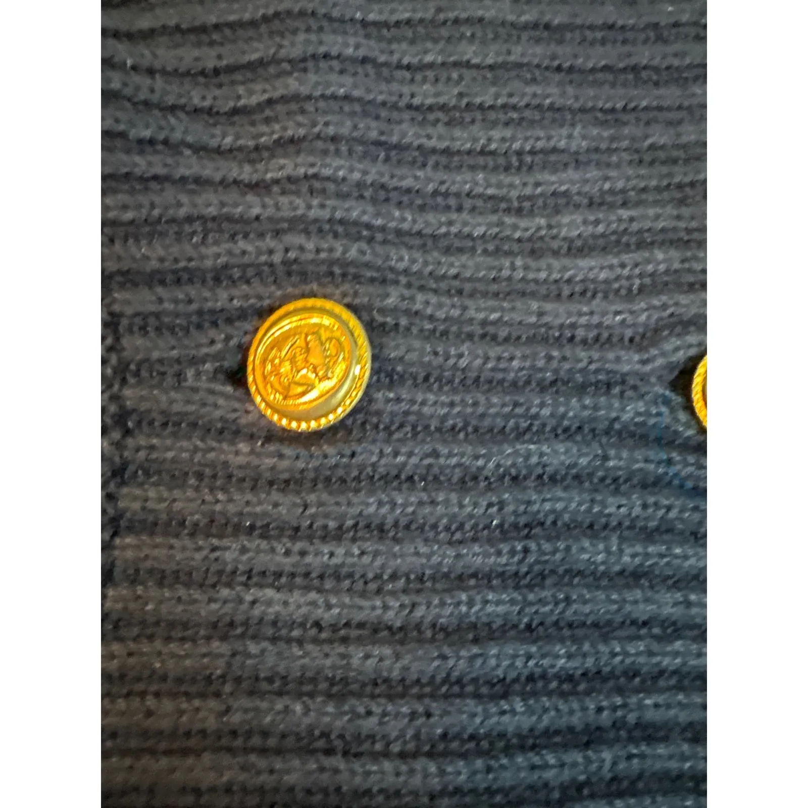 Vintage Worthington Navy Polka Dot Double Breasted Shawl Collar Cardigan Sweater - Image 2