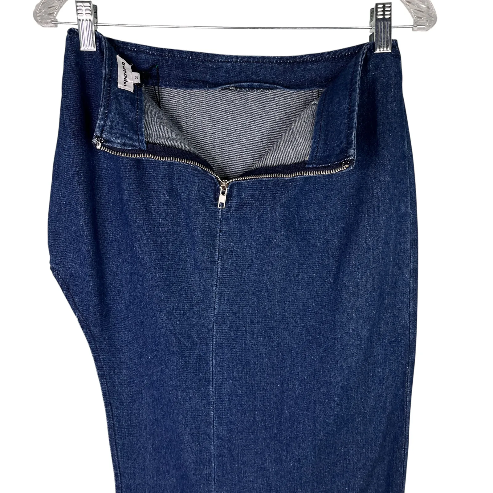 Superdown Tirza Maxi Skirt Denim 24 New - Image 12