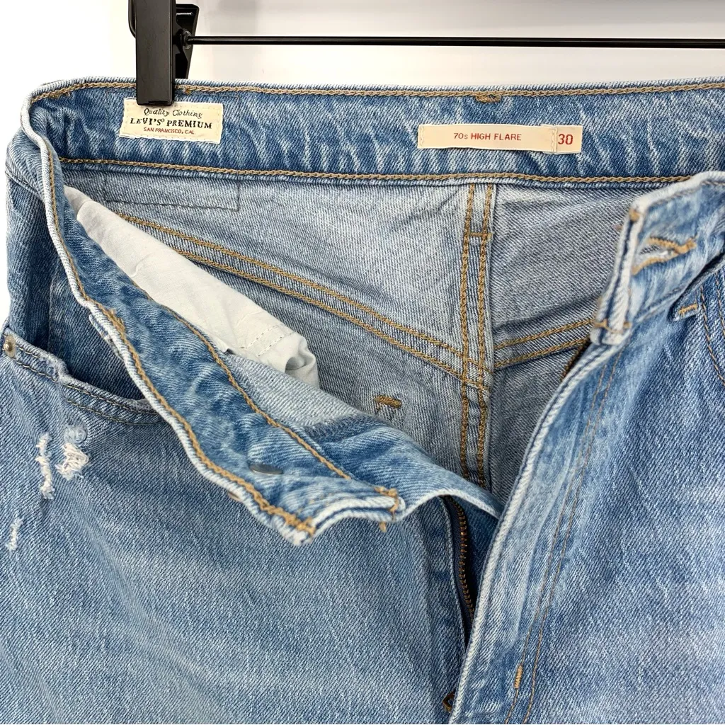 LEVI'S Premium 70's High Flare Jean Blue Denim 30 - Image 5
