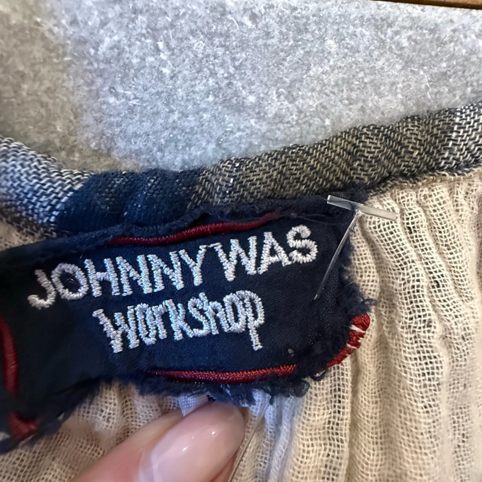 Johnny Was 3J Workshop Embroidered Plaid Tunic Blouse Boho Neutral Small - Image 11