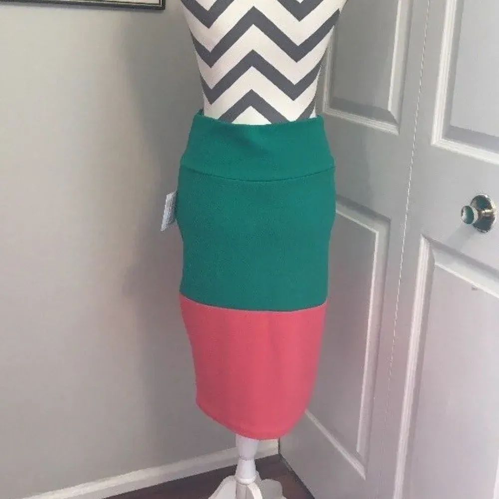 NWT LuLaRoe LLR S Color Block Cassie‎ Pencil Skirt - Image 2
