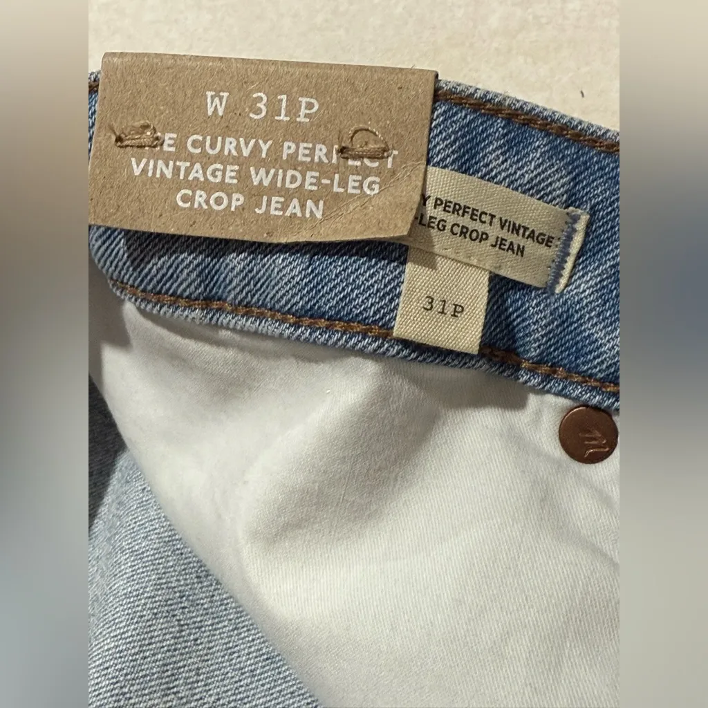 Madewell Women's The Curvy Perfect Vintave Wide-Leg Crop Jeans Light Wash 31P - Image 7