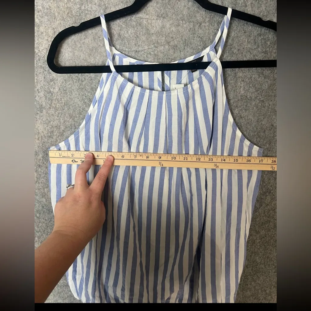 Frock Candy Woman‎ Size Large Blue Striped Sleeveless Halter Tank Top NWT - Image 5