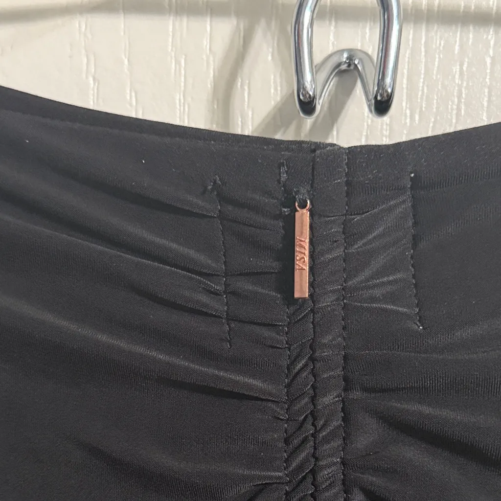 💖 Misa Los Angeles Black Strapless Flowy Asymmetric Hem Dress Minimalist - Image 4