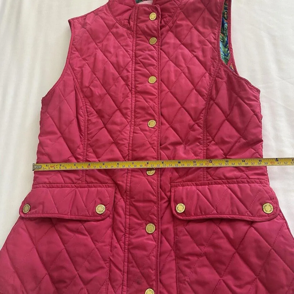 Lilly Pulitzer Getaway Quilted Vest Hot Pink Sz S Small - Image 4