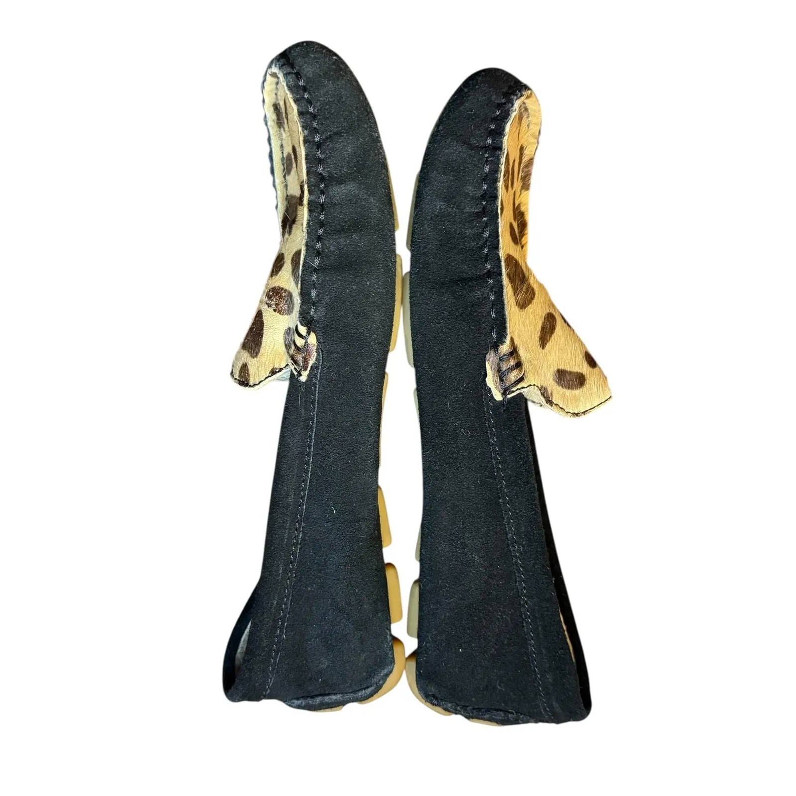 J Renee Shoes Womens Size 7.5‎ Black Avalon Leopard Calf Hair Driving Loafers - Image 4