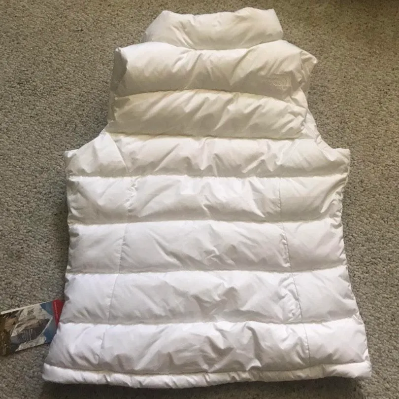 The North Face White Puffer Vest - Image 3