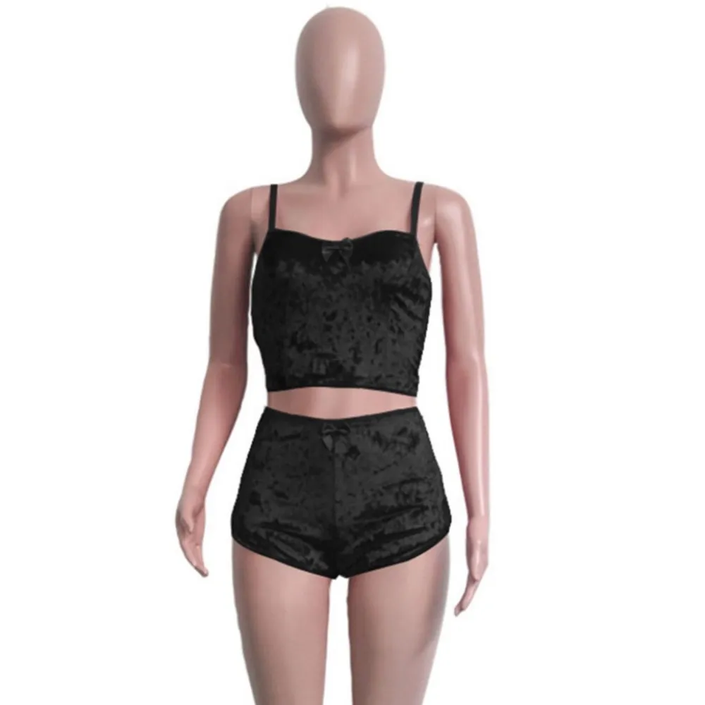 2 Pcs adjustable strap top and shorts Black Size L - Image 4