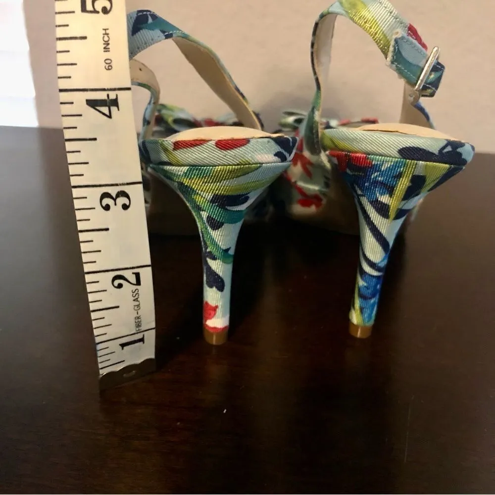 Kelly & Katie Floral Heels Open Toe with Bow Size 6 - Image 10