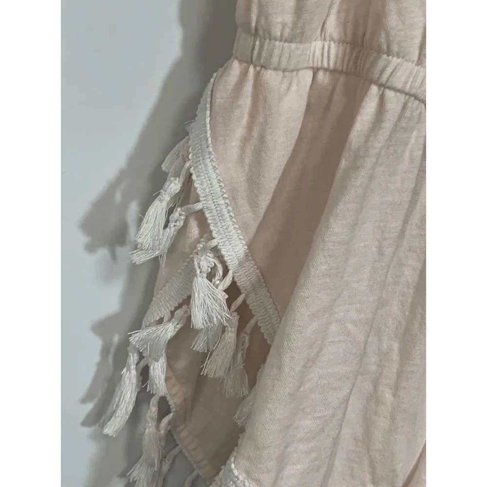 Victoria’s Secret Women’s Tassel Romper Keyhole Spaghetti Strap Cream Medium - Image 8