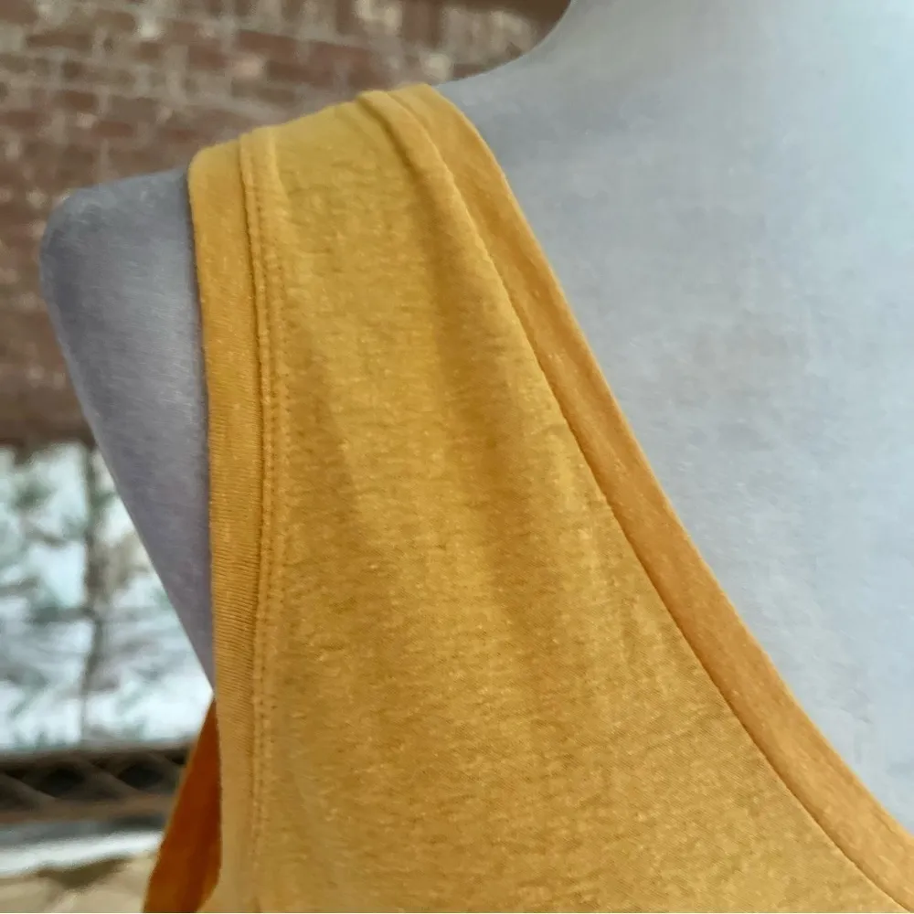 J. Crew Factory Tee Shirt Mustard Yellow Sleeveless Top M Preppy Casual Bright Size M - Image 5