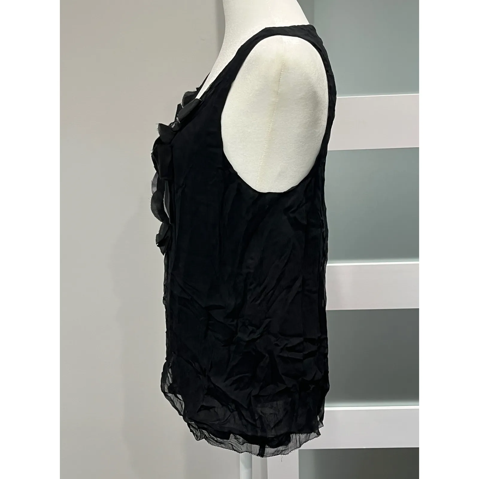 Silk 7 For All Mankind size small sexy Black Embellished Tank Top night out - Image 2