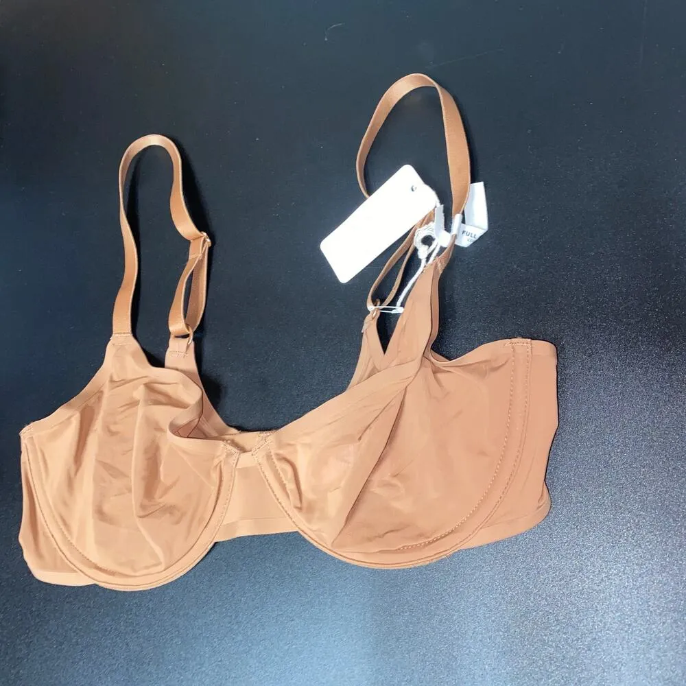 New NWT Aerie Smoothez Tan Brown Mesh Unlined Balconette Bra Women's Size 32C - Image 5