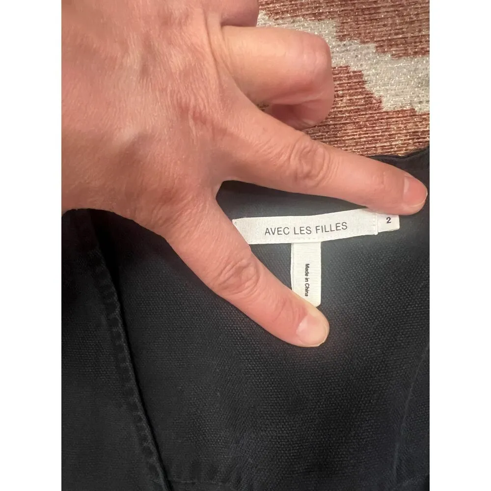 Anthropologie AVEC LES FILLES Women’s Cargo Jump suite Black size 2 - Image 6