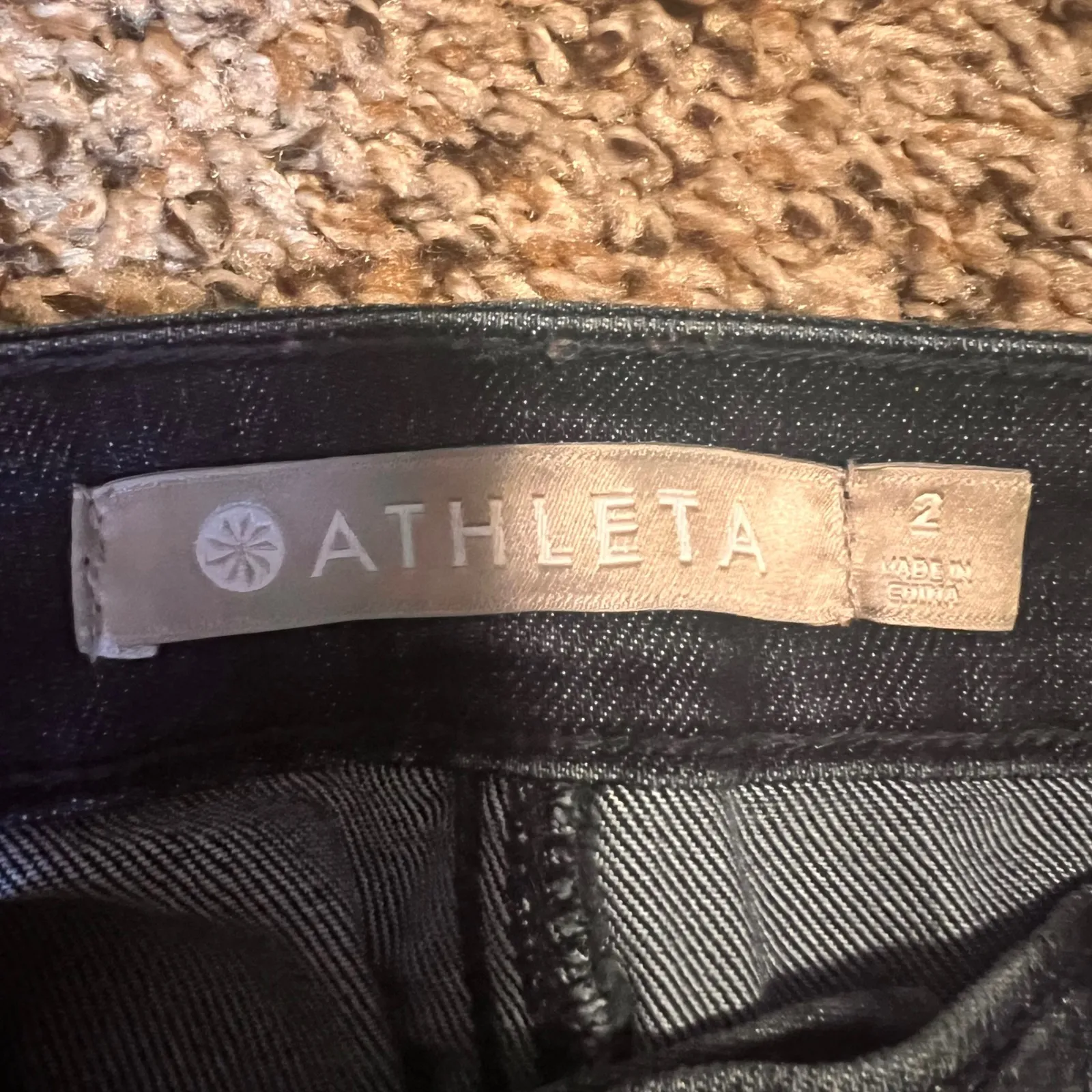 Athleta Women Size 2‎ Black Wash Denim Straight Leg Jeans Pants - Image 2