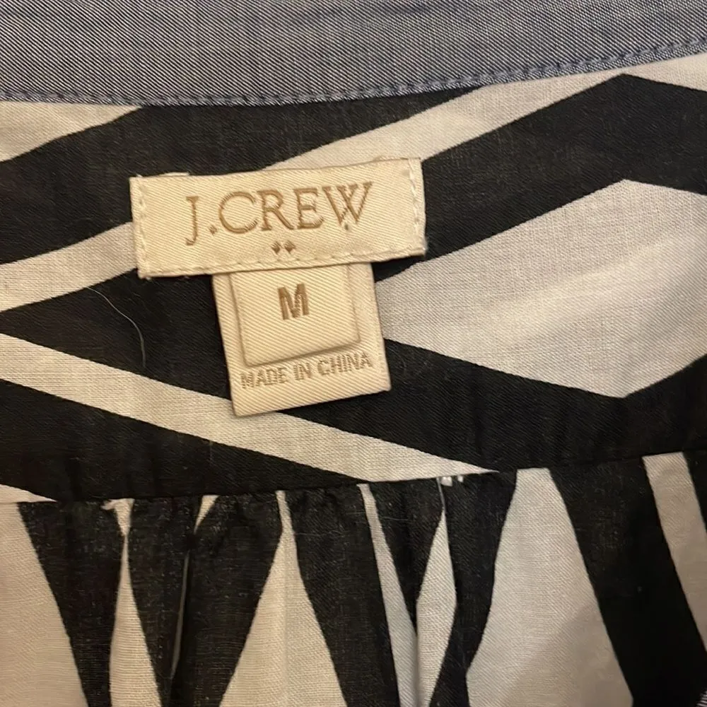 ✨J Crew Factory Black & White Diamond Print Tunic Top Size M - Image 2