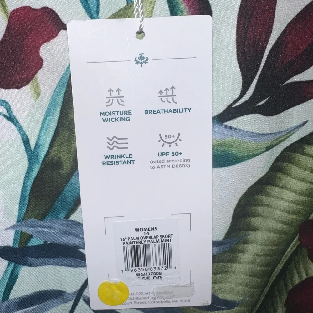 Lady Hagen Floral Skort 16” Palm Overlap Skort Size 14 NWT - Image 9