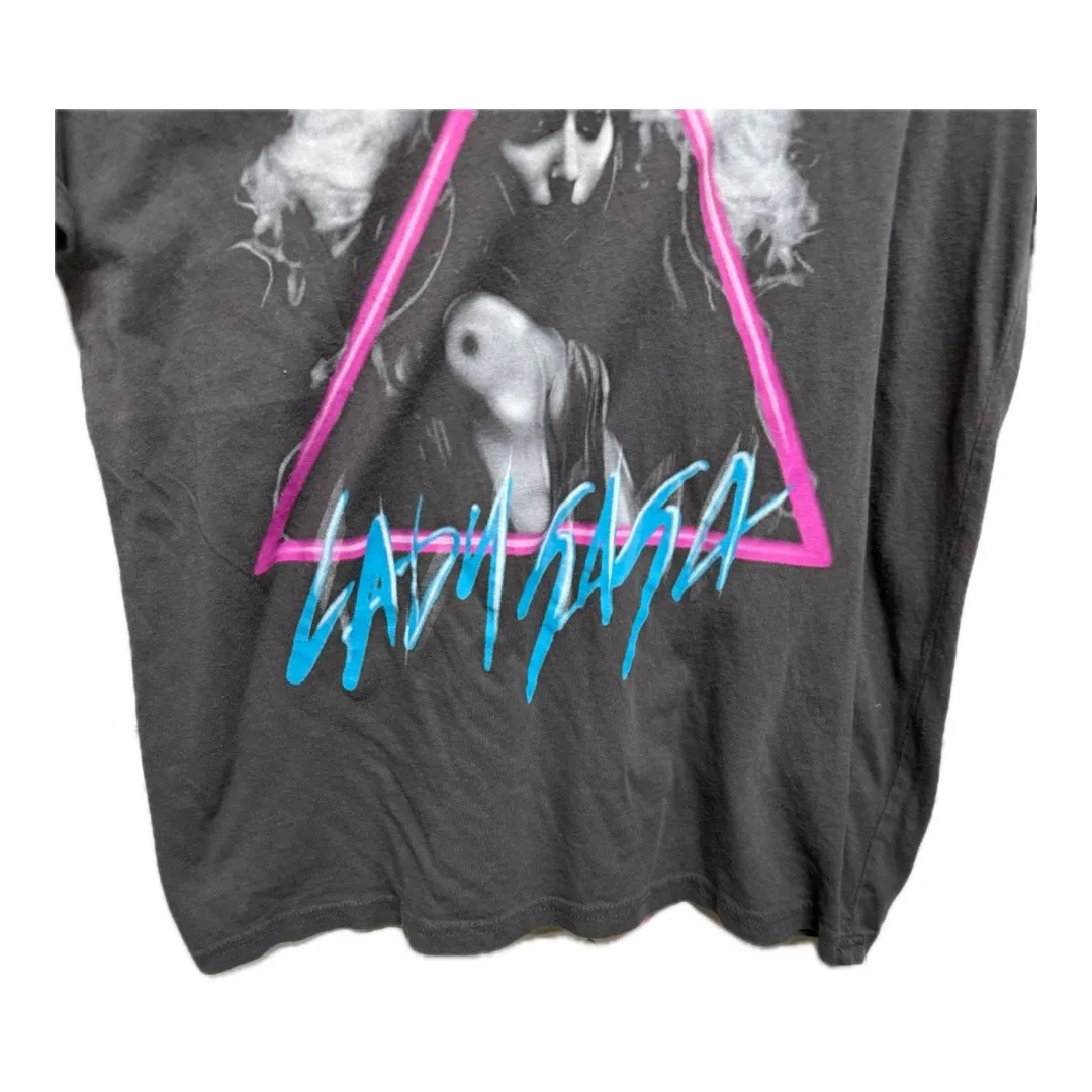 Lady Gaga Triangle Women's Tee Official Merch Size Medium Gray Band Tee Concert - Image 3