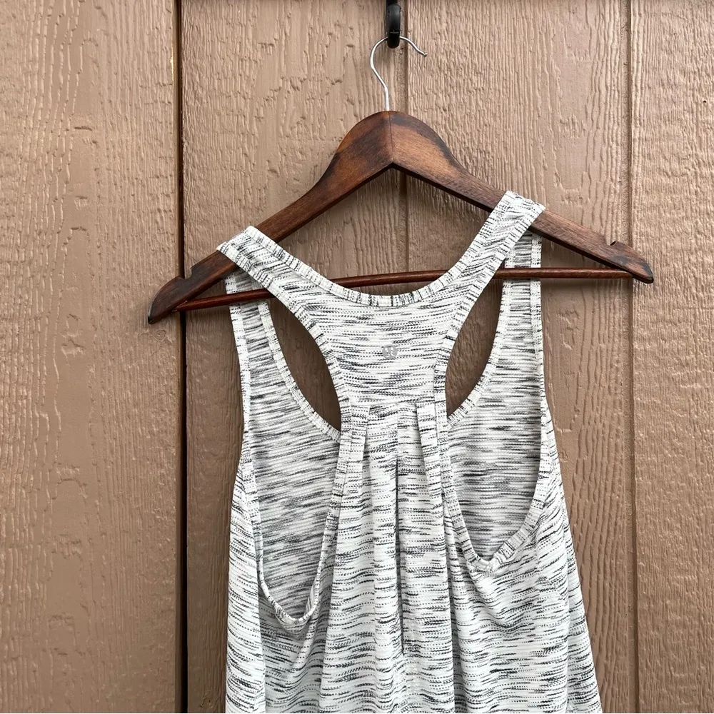 Lululemon Womens Tank White Salute the Sun Top Tiger Space Dye Back Slit Tie 12 - Image 6