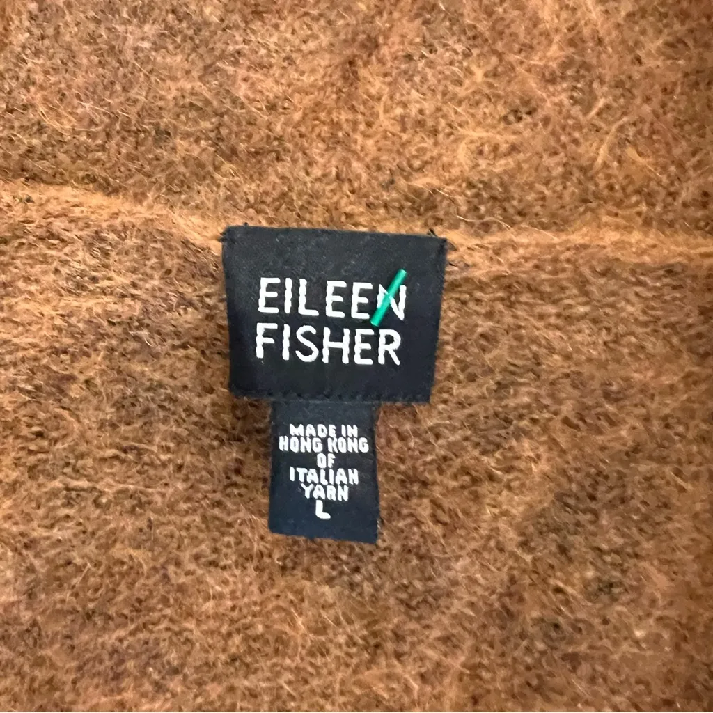 Eileen Fisher Women's Long Duster Mohair/Wool Cardigan Burnt Orange - Image 2