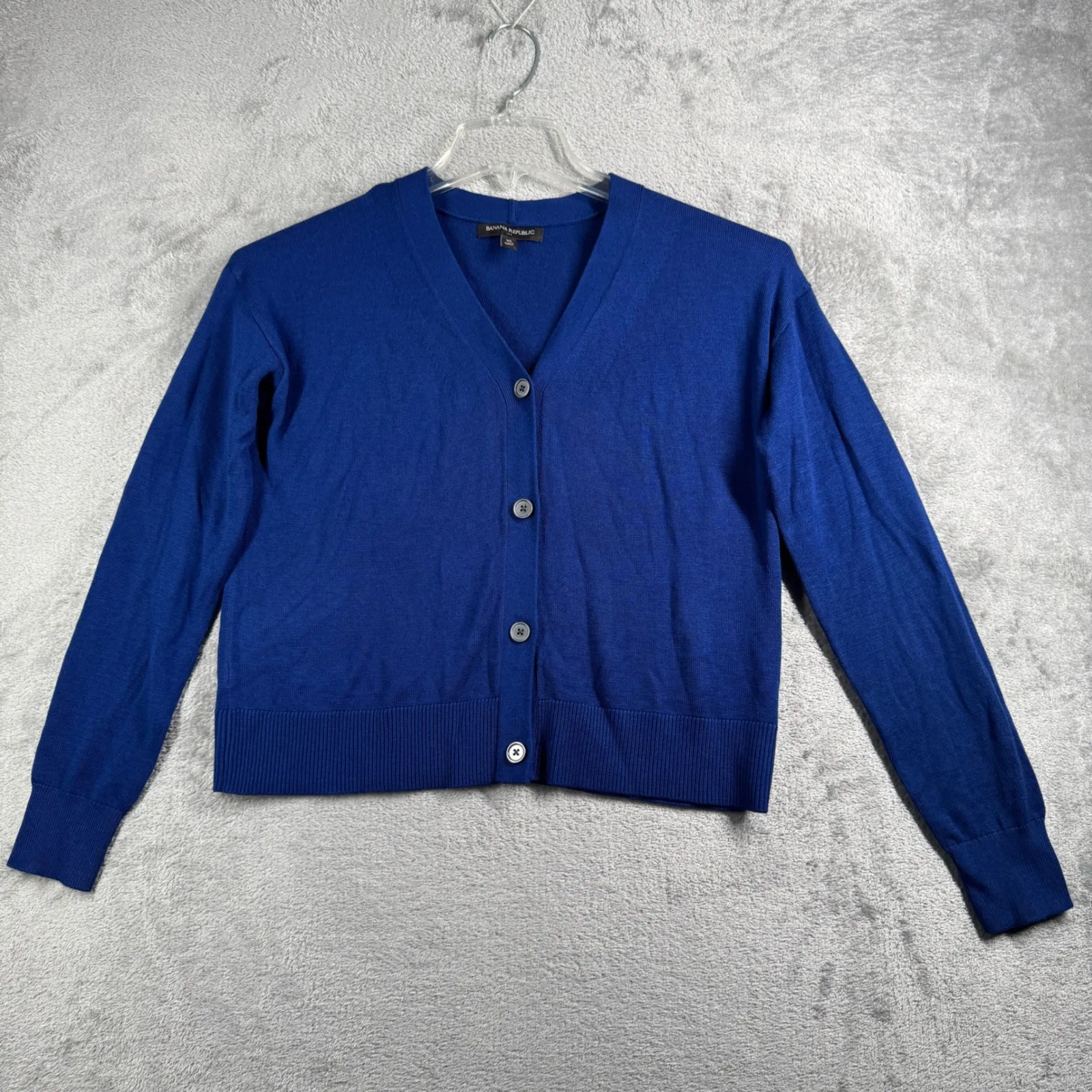 Banana Republic Cardigan Womens XS Blue Button Front Minimalist Preppy‎ Layer - Image 2