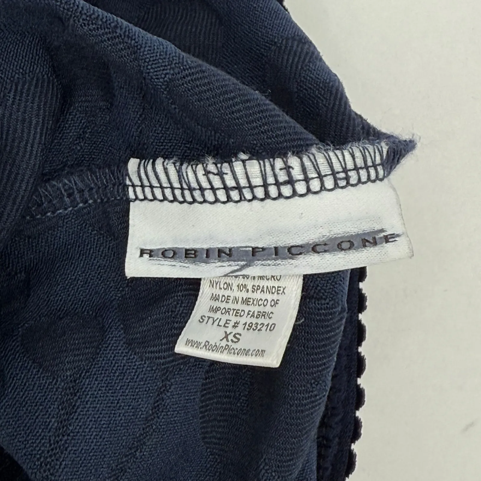 ROBIN PICCONE Tankini SZ Extra Small NEW Swim Navy Jacquard Texture Floral NWOT - Image 5