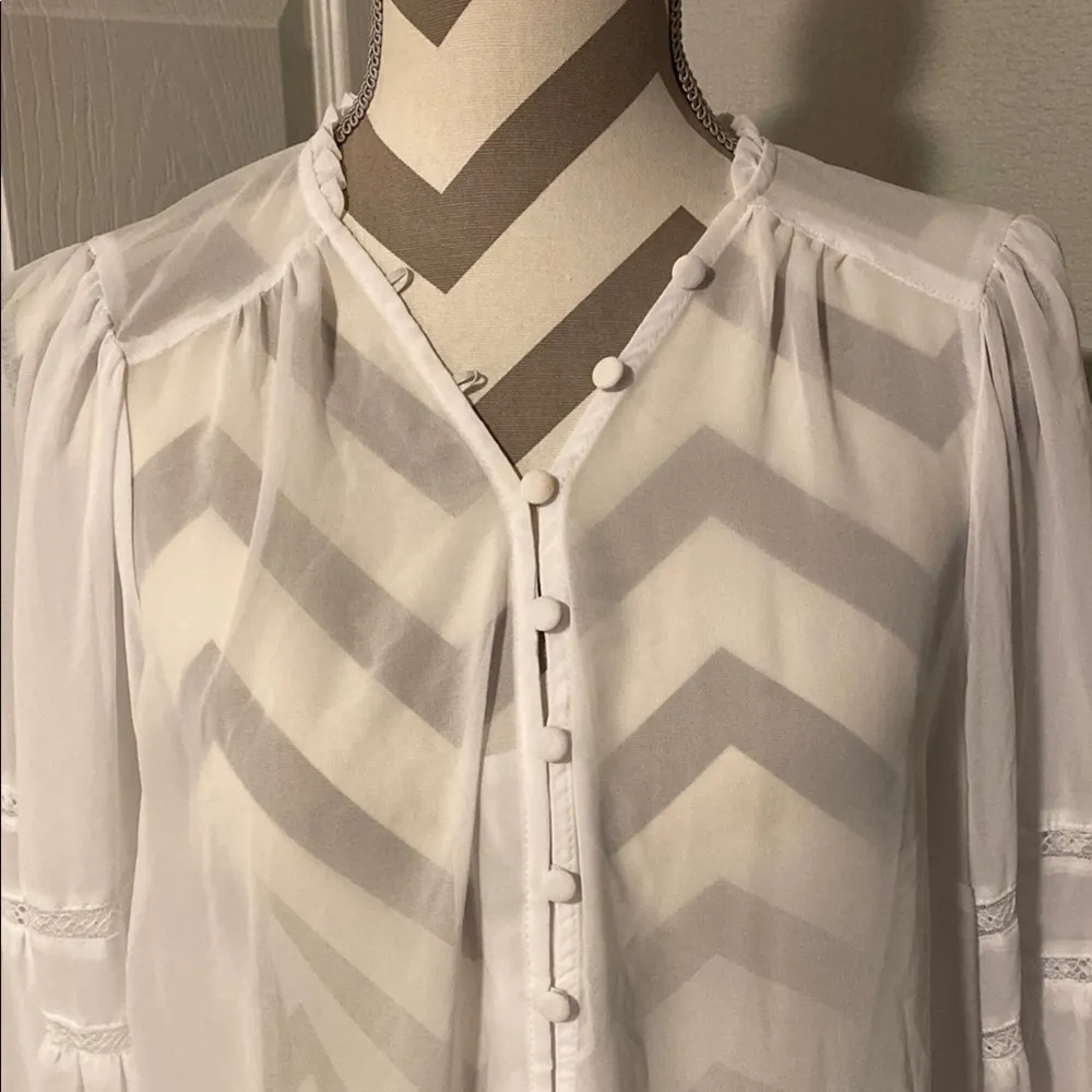 Torrid women’s light see tru Elegant White Blouse size 0 - Image 2