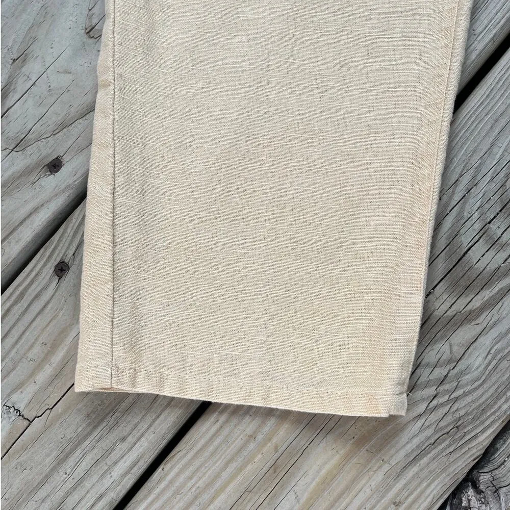 Westbound Casual Women's Vintage Butter Yellow Linen Blend Pants Size 14 - Image 4