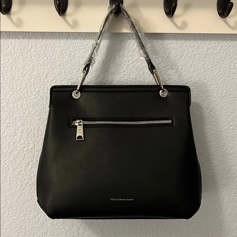 $98 CXL By Christian Lacroix Sable Prism Python Satchel in Black NWT - Image 2