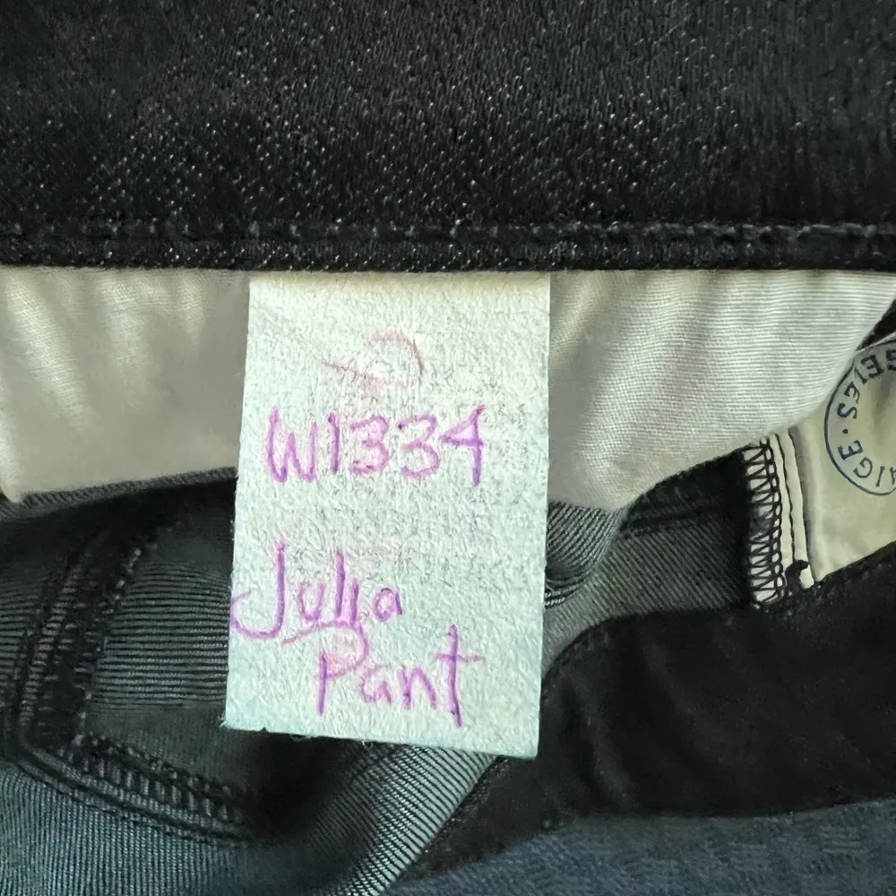 Paige Julia Jean Mixed Media Pant, Faux Leather Ankle, New with Tags - Image 3