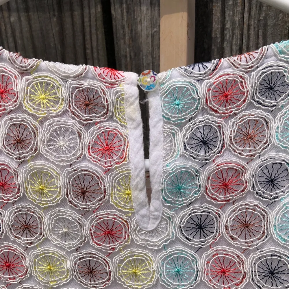 V CHRISTINA Lace Flora Sleeveless Blouse L White Size L - Image 7