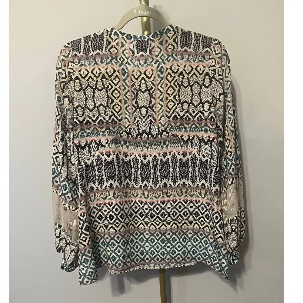 Hale Bob Silk Button Down Blouse Women's Sz. XS - Image 7