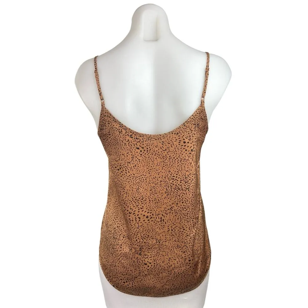 Aritzia Babaton Animal Print Silk Satin V Neck Sleeveless Camisole Tank Top XS - Image 2