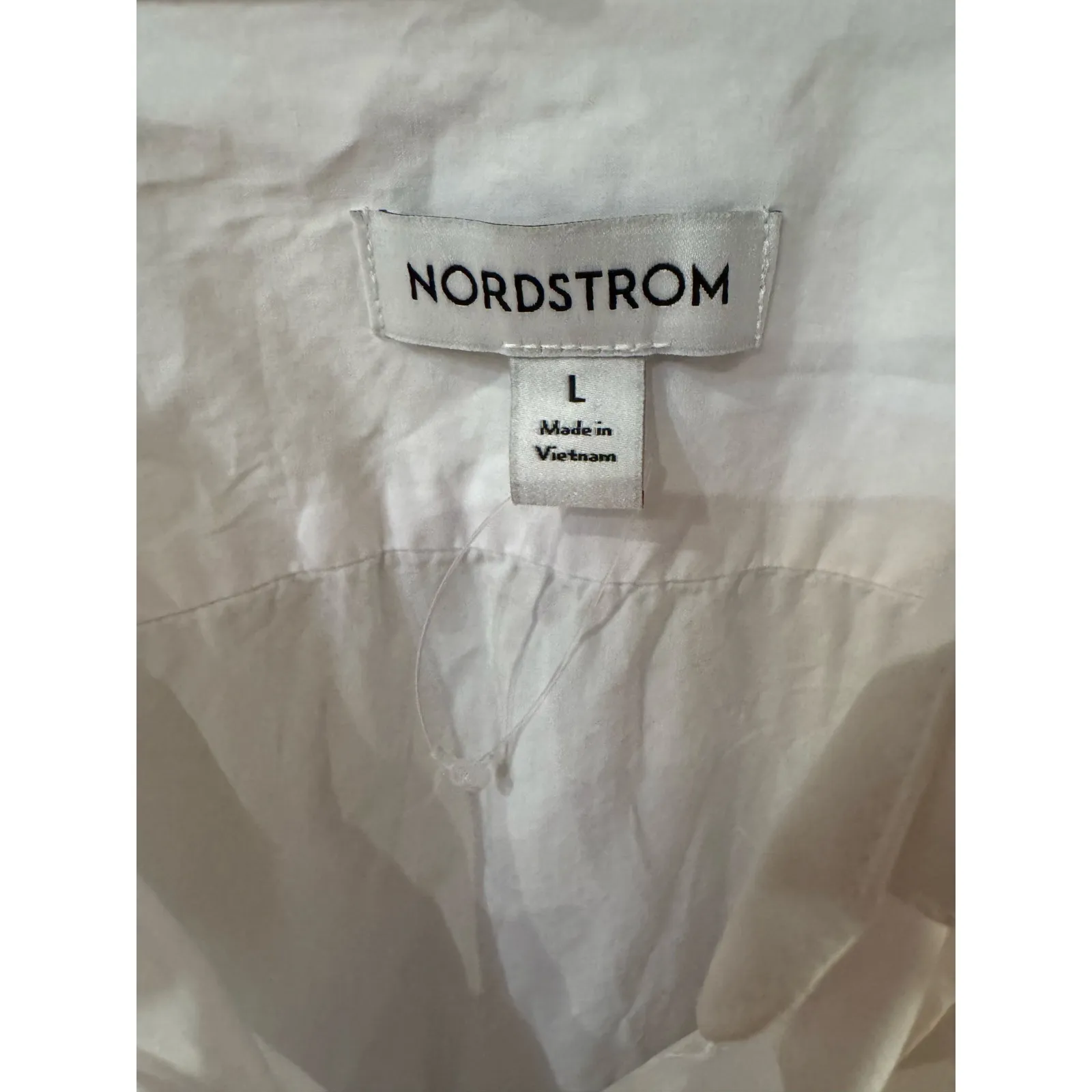 Nordstrom White Cotton Long Sleeve Button Up - Large (new) - Image 2