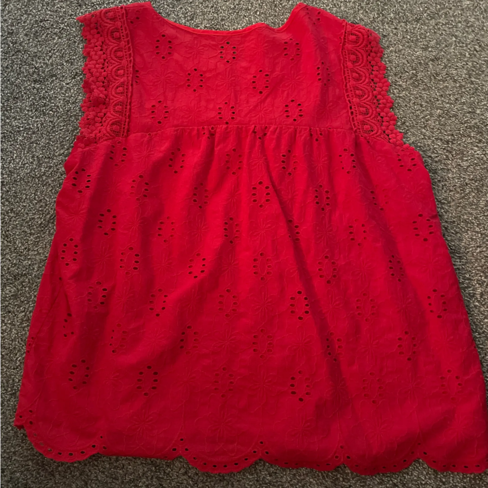 LOFT Red Eyelet Blouse - Image 2