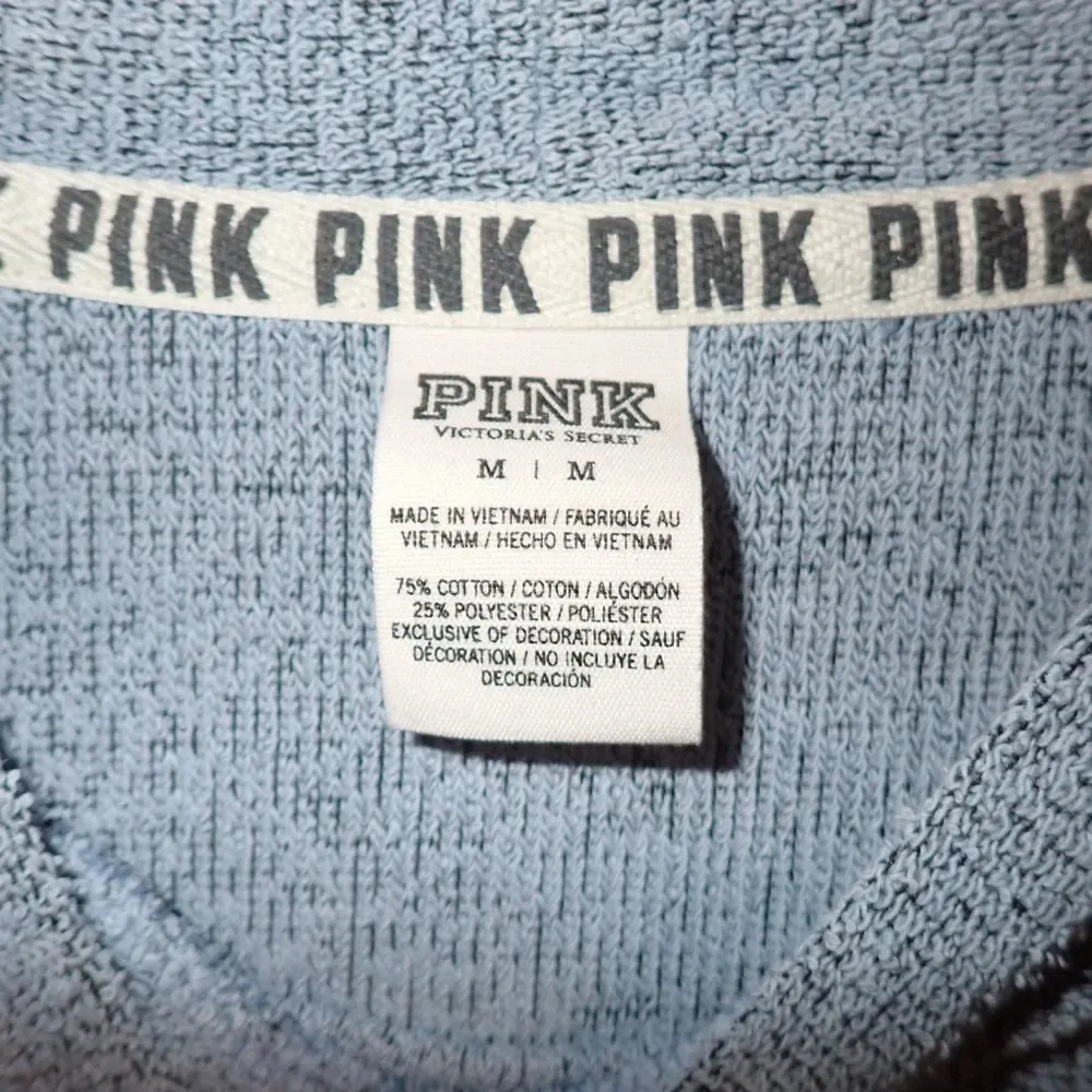 PINK Stadium Mock Neck Pullover French Terry Knit size M - Image 6