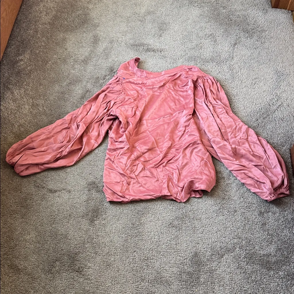 Boden Great British Style Button Down Pink Satin Blouse SIZE 12 - Image 7