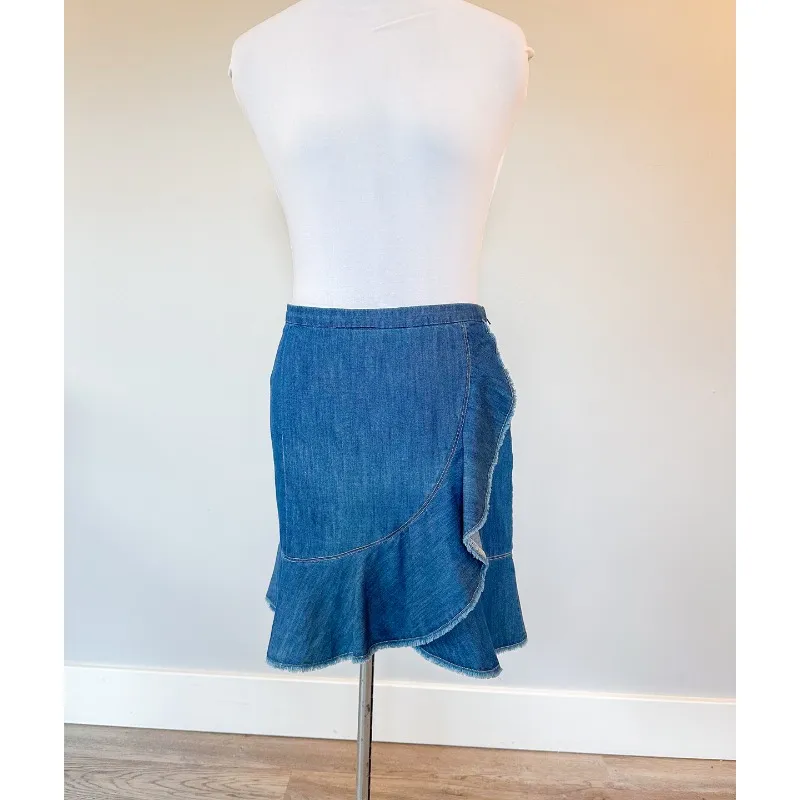 Cece Chambray Ruffle Skirt - Image 3