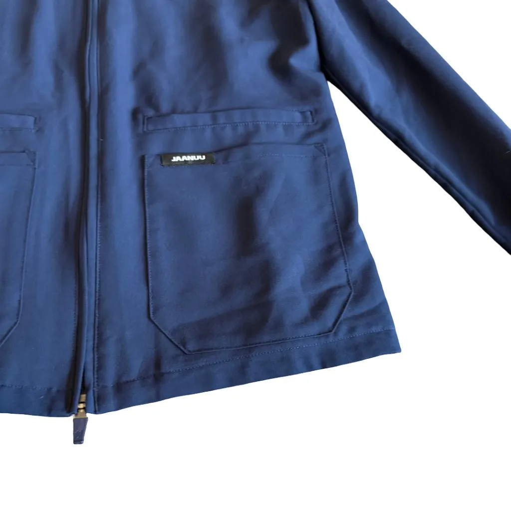 Jaanuu Navy Blue Scrub Jacket Zip-Down Nurse Doctor Athletic Casual Size XS - Image 7