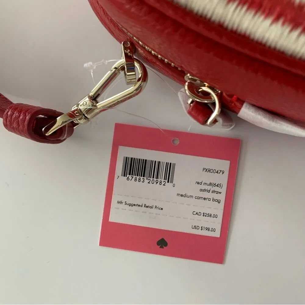 Kate Spade New York Astrid Red Stripe Medium Crossbody Purse Camera Bag NWT - Image 6